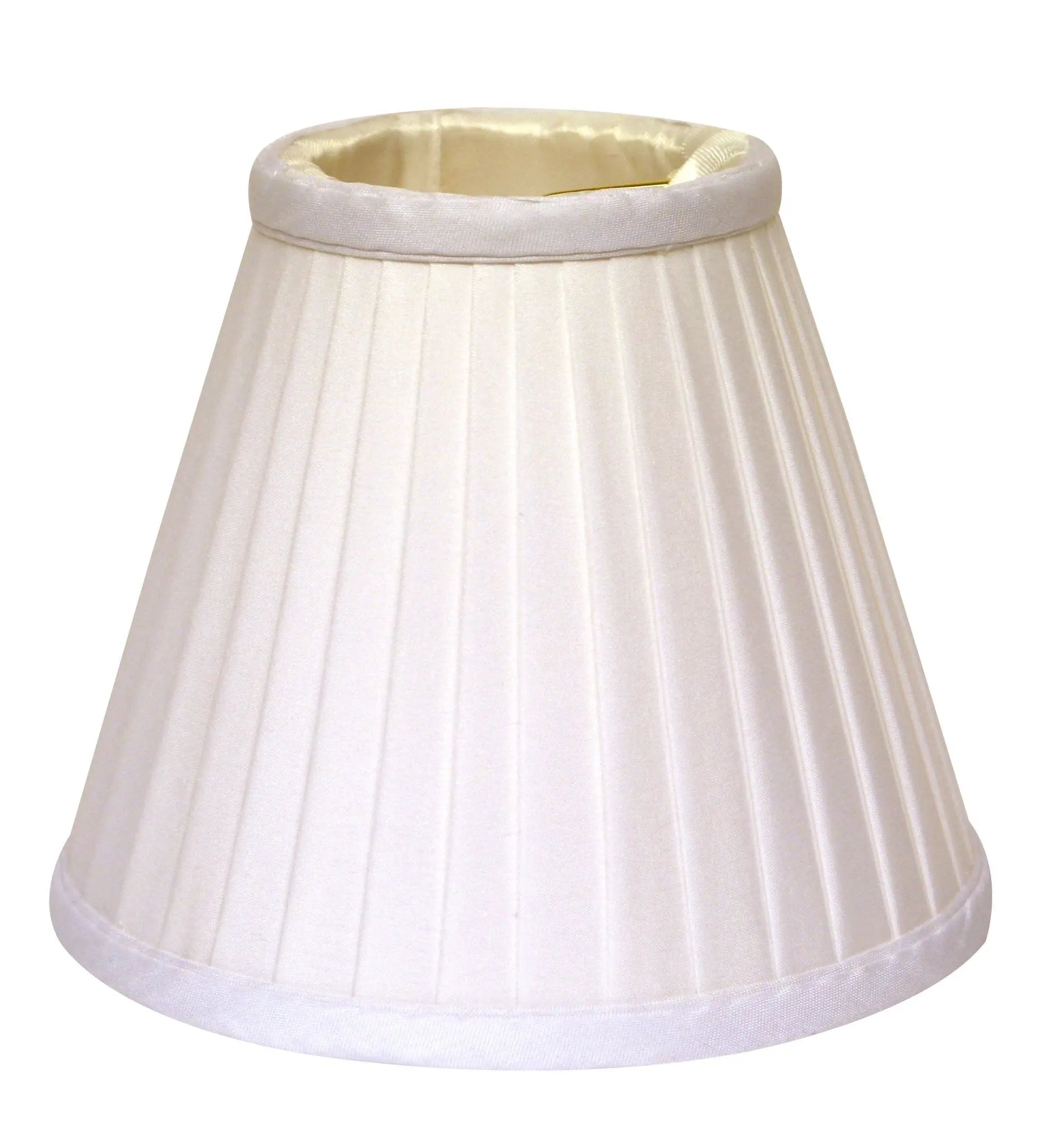 5" White Set of 6 Slanted Pleat Chandelier Silk Lampshades Homeroots