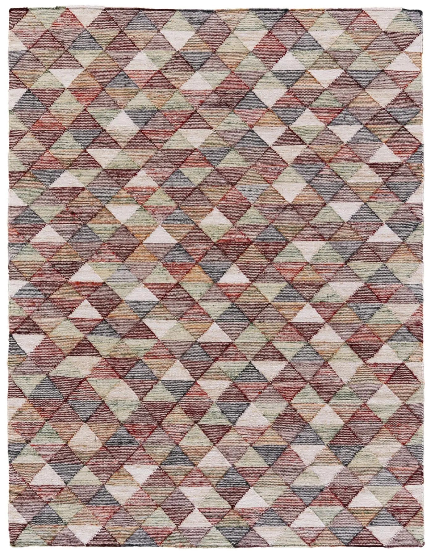 5' X 10' Red Blue And Green Geometric Hand Woven Area Rug Homeroots Home Decor