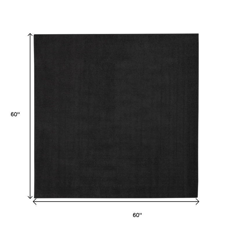 5' X 5' Black Square Indoor Outdoor Area Rug Homeroots Outdoor