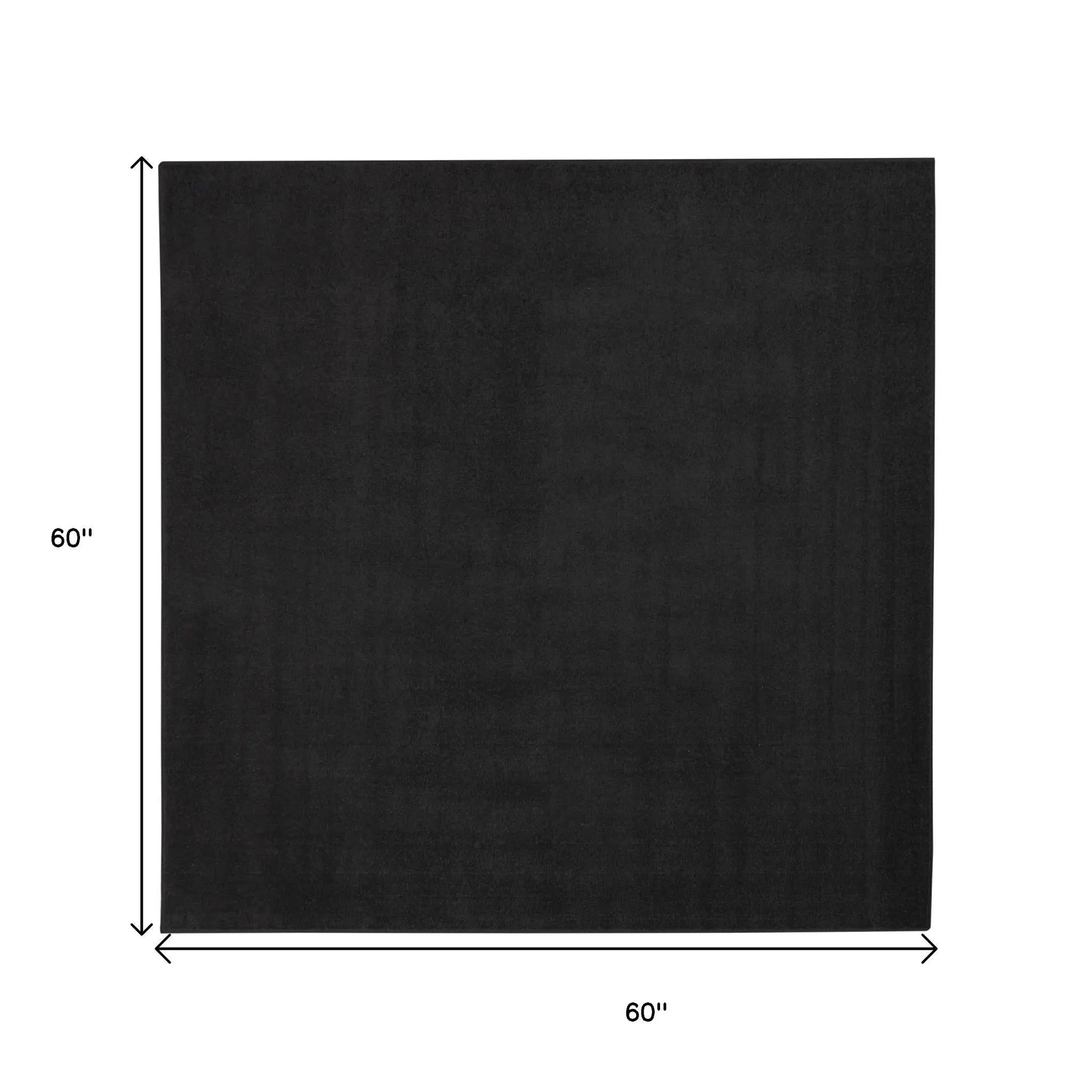 5' X 5' Black Square Indoor Outdoor Area Rug Homeroots Outdoor