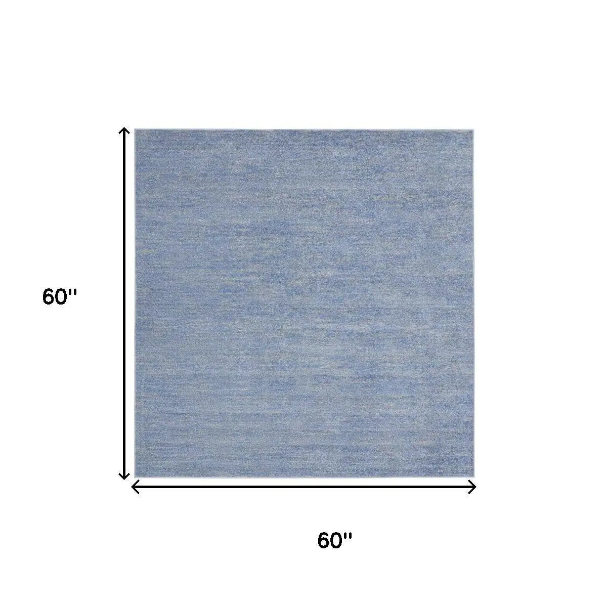 5' X 5' Blue And Gray Square Indoor Outdoor Area Rug - GreatEagleInc