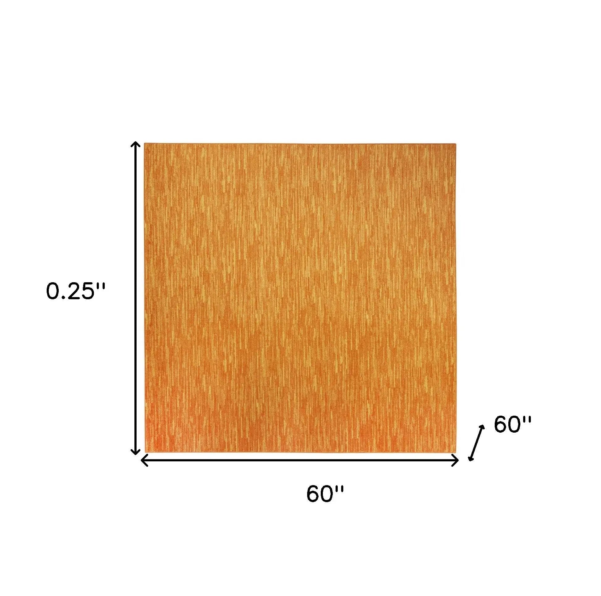 5' X 5' Orange Square Indoor Outdoor Area Rug - GreatEagleInc