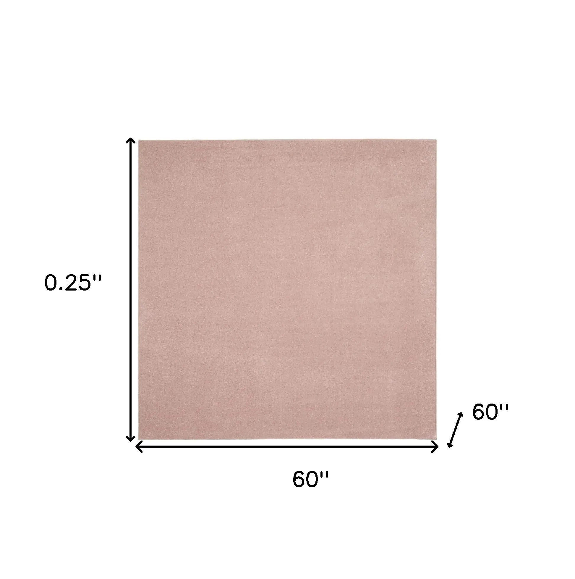 5' X 5' Pink Square Indoor Outdoor Area Rug - GreatEagleInc