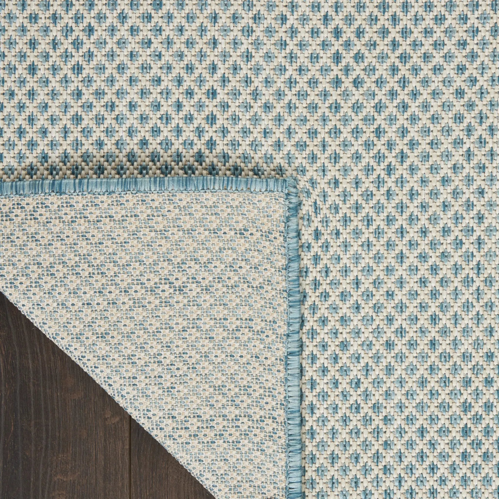 5' X 7' Aqua Geometric Power Loom Area Rug Homeroots Outdoor