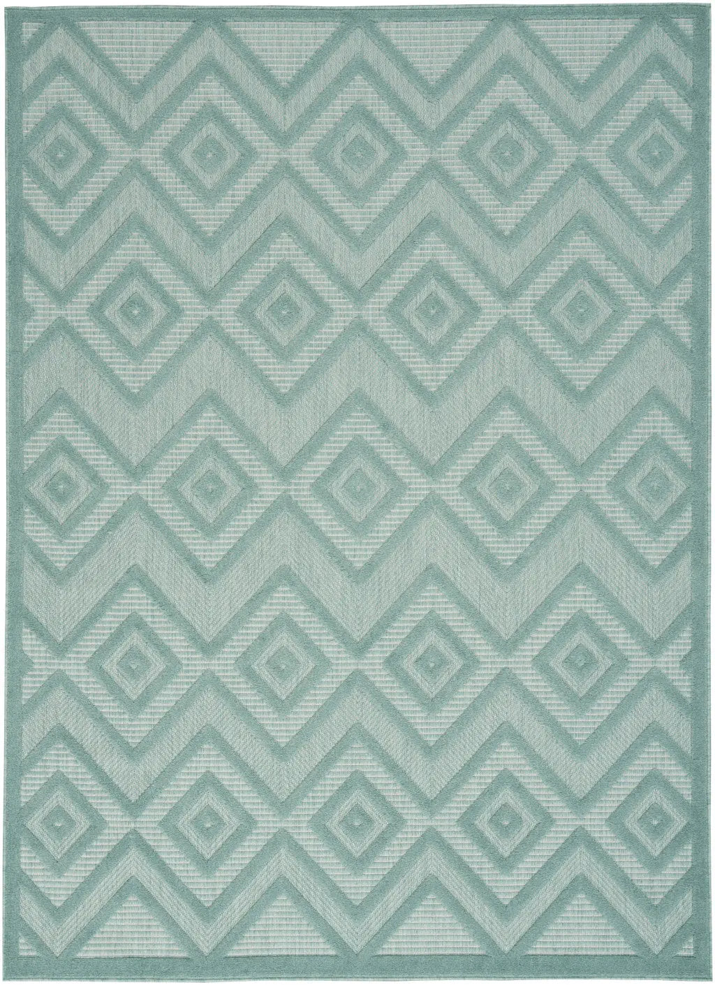 5' X 7' Aqua Indoor Outdoor Area Rug - GreatEagleInc