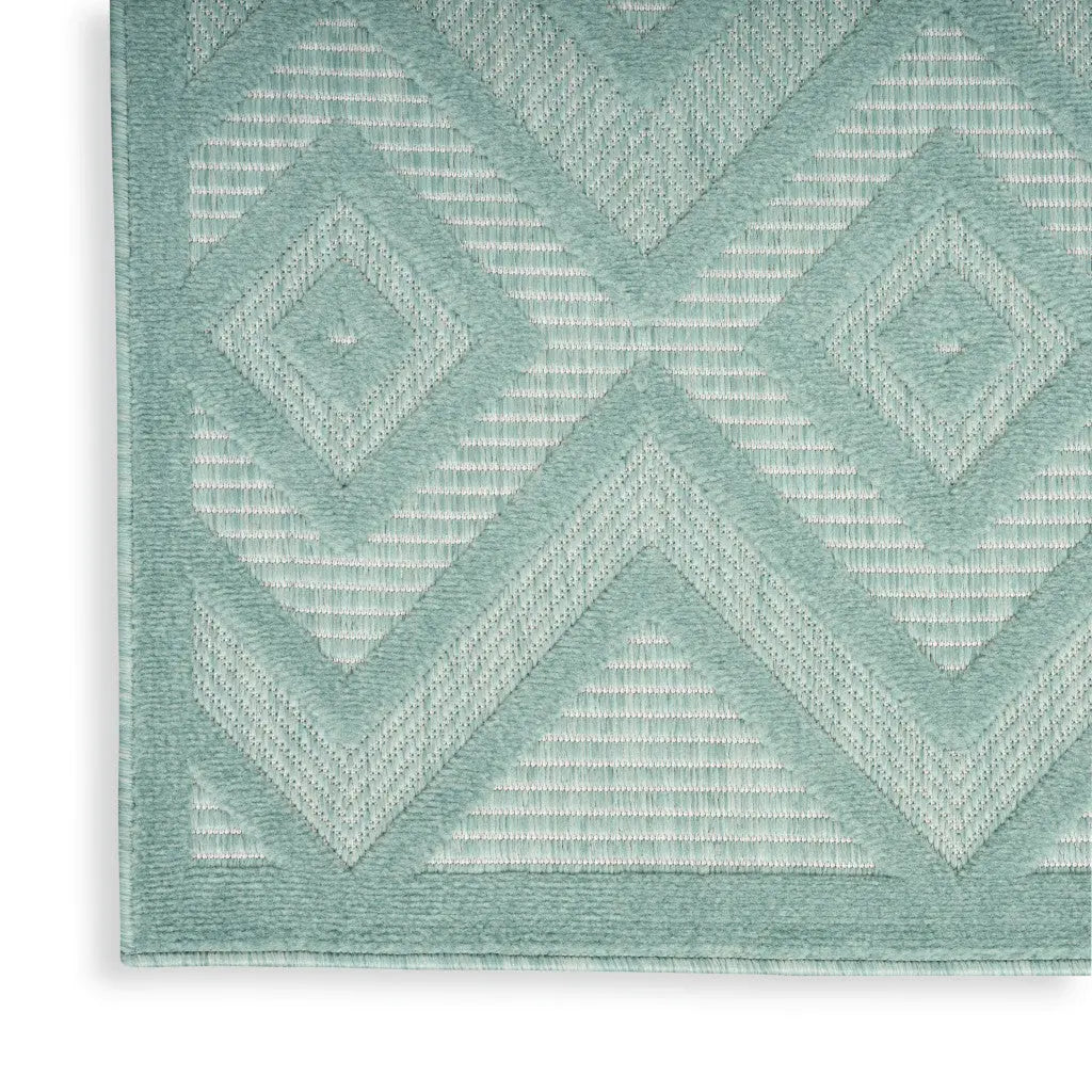 5' X 7' Aqua Indoor Outdoor Area Rug - GreatEagleInc