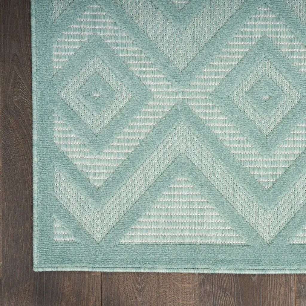 5' X 7' Aqua Indoor Outdoor Area Rug - GreatEagleInc