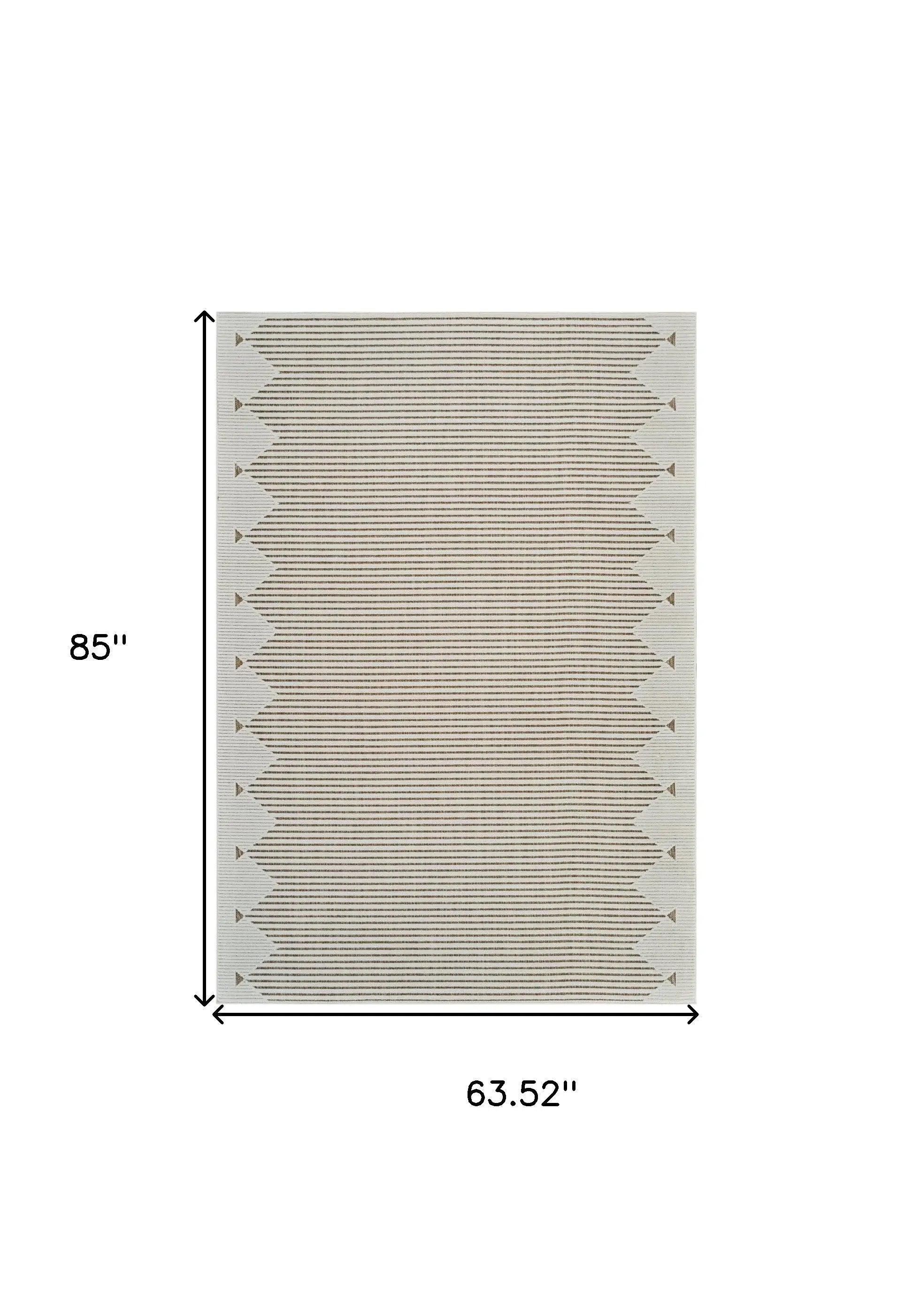 5' X 7' Beige And Brown Geometric Distressed Indoor Outdoor Area Rug Homeroots Outdoor