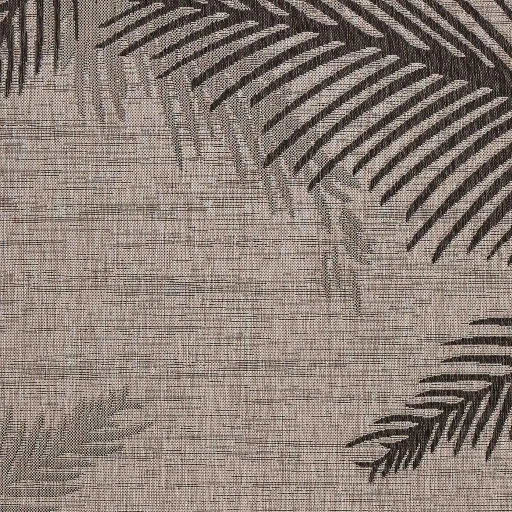 5' X 7' Beige And Gray Palm Leaf Indoor Outdoor Area Rug Homeroots Outdoor
