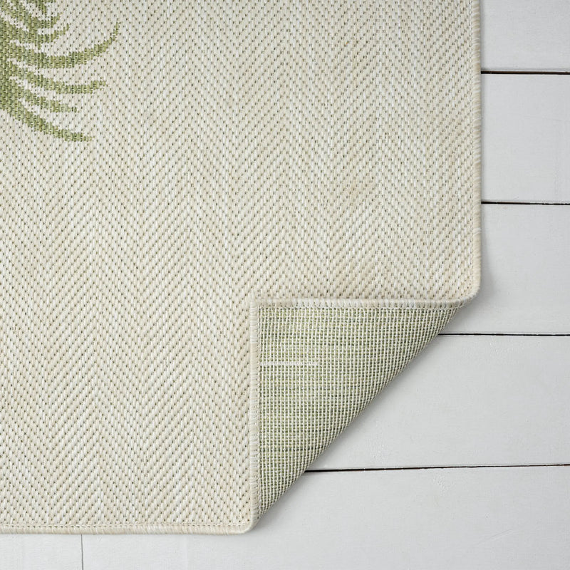 5' X 7' Beige And Green Palm Tree Indoor Outdoor Area Rug Homeroots Outdoor