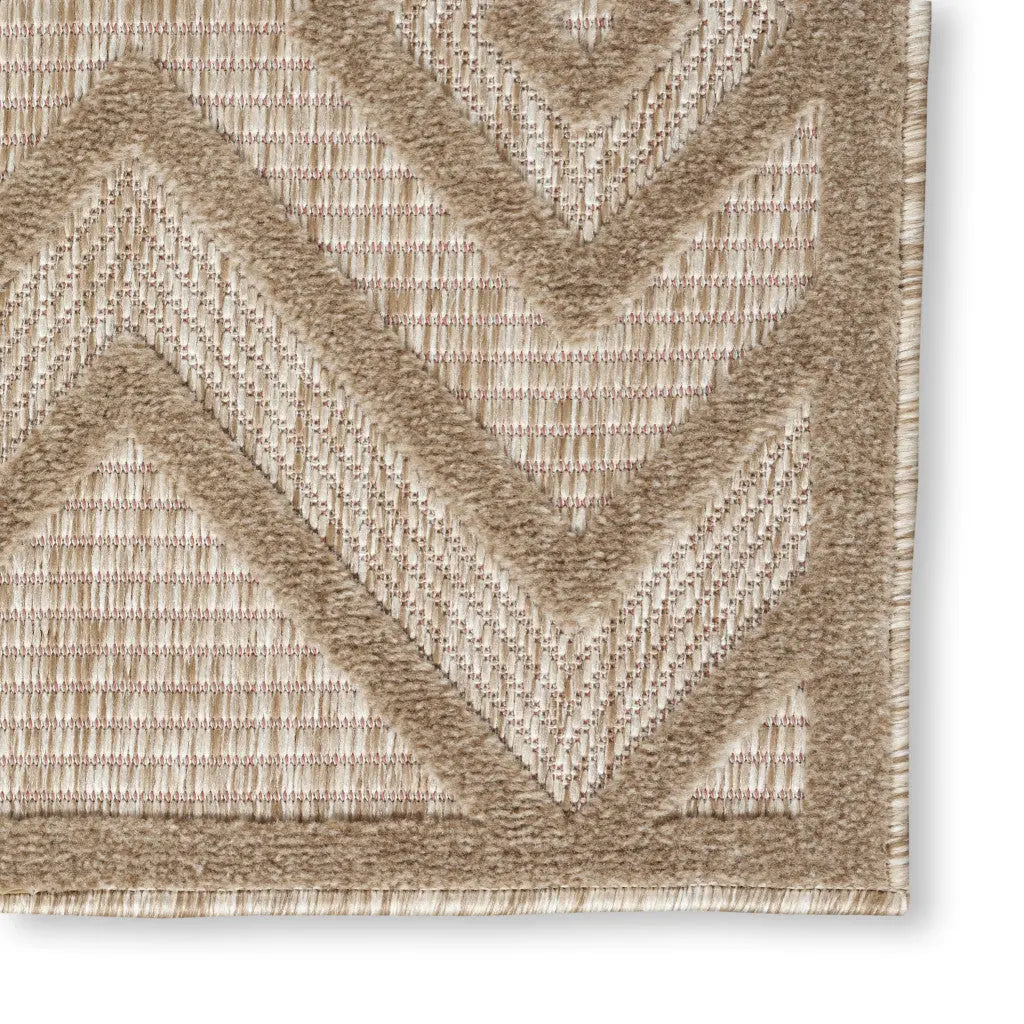 5' X 7' Beige Indoor Outdoor Area Rug - GreatEagleInc