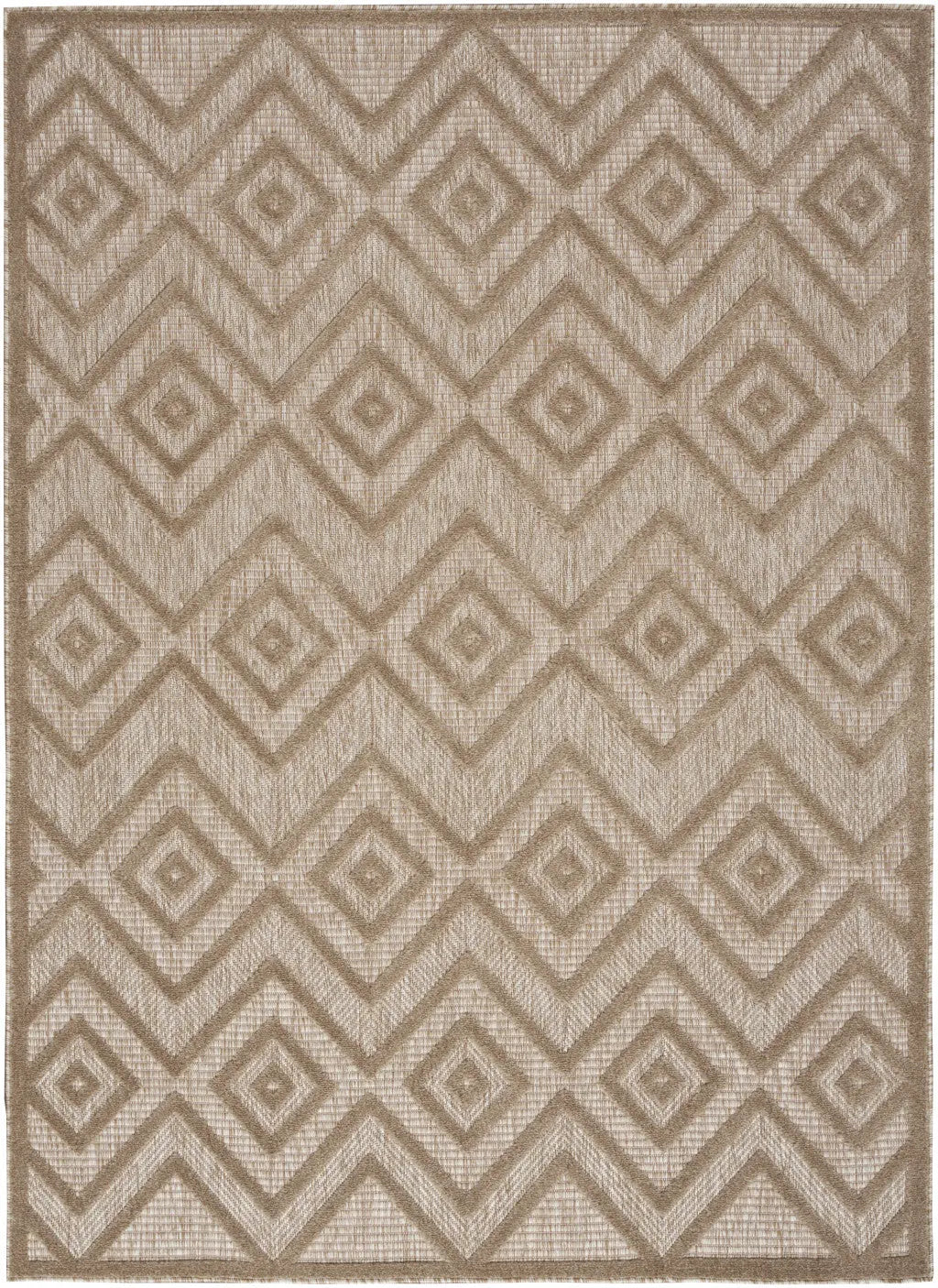 5' X 7' Beige Indoor Outdoor Area Rug - GreatEagleInc
