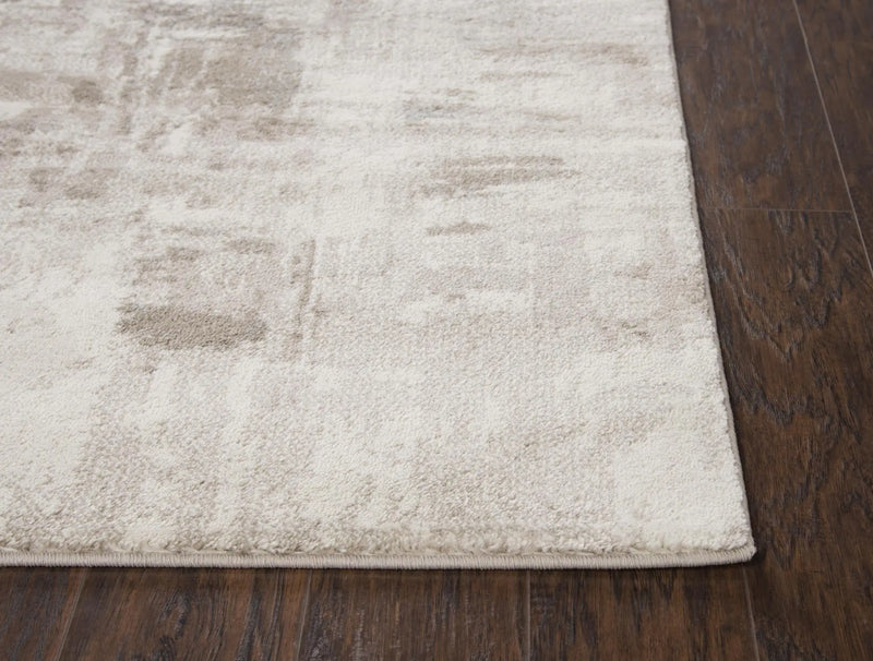 5' X 7' Beige Ivory Brown Light Gray And Dark Gray Abstract Area Rug Homeroots Home Decor