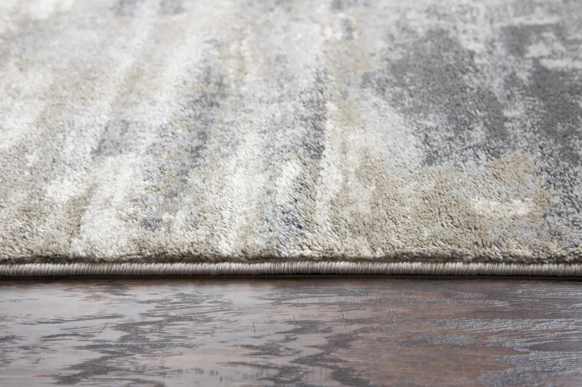 5' X 7' Beige Ivory Brown Light Gray And Dark Gray Abstract Area Rug Homeroots Home Decor