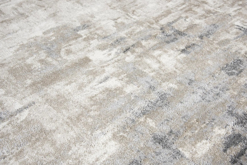 5' X 7' Beige Ivory Brown Light Gray And Dark Gray Abstract Area Rug Homeroots Home Decor