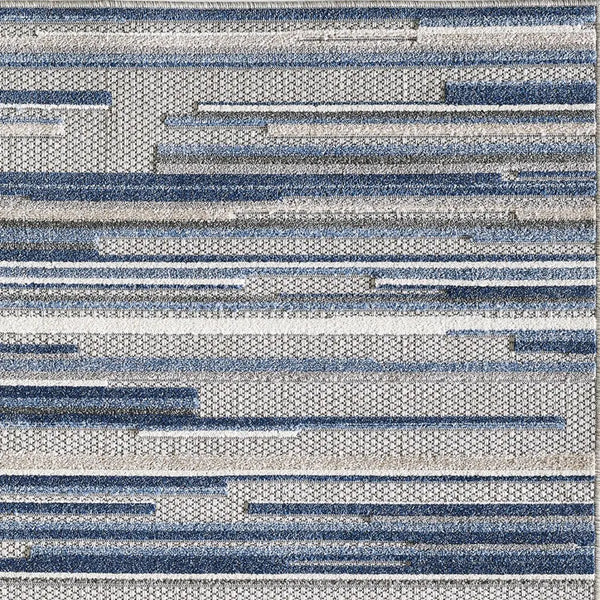 5' X 7' Blue Abstract Stain Resistant Indoor Outdoor Area Rug Homeroots Outdoor