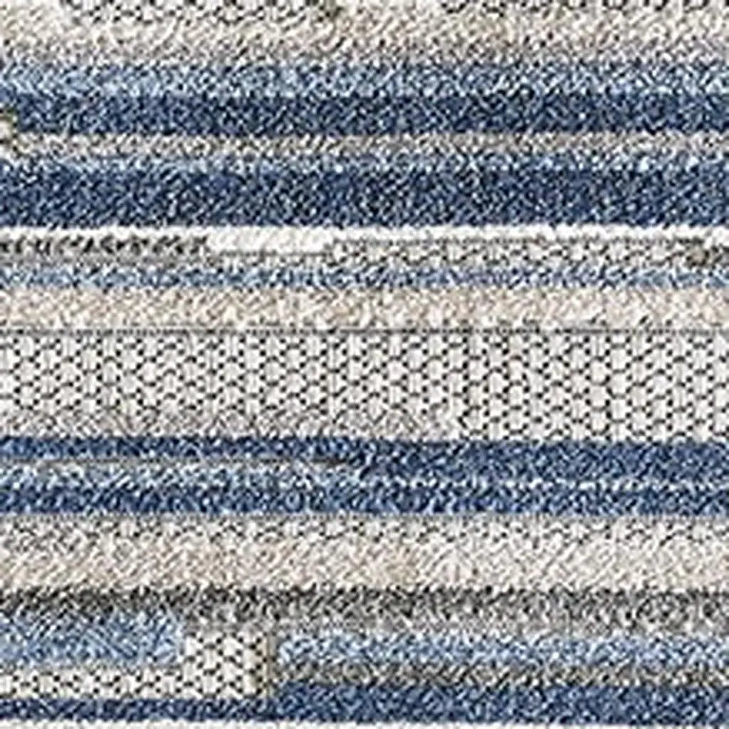 5' X 7' Blue Abstract Stain Resistant Indoor Outdoor Area Rug Homeroots Outdoor