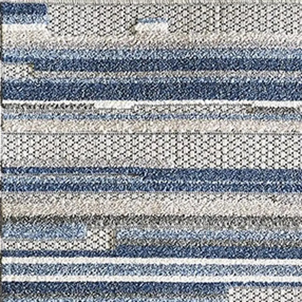 5' X 7' Blue Abstract Stain Resistant Indoor Outdoor Area Rug Homeroots Outdoor