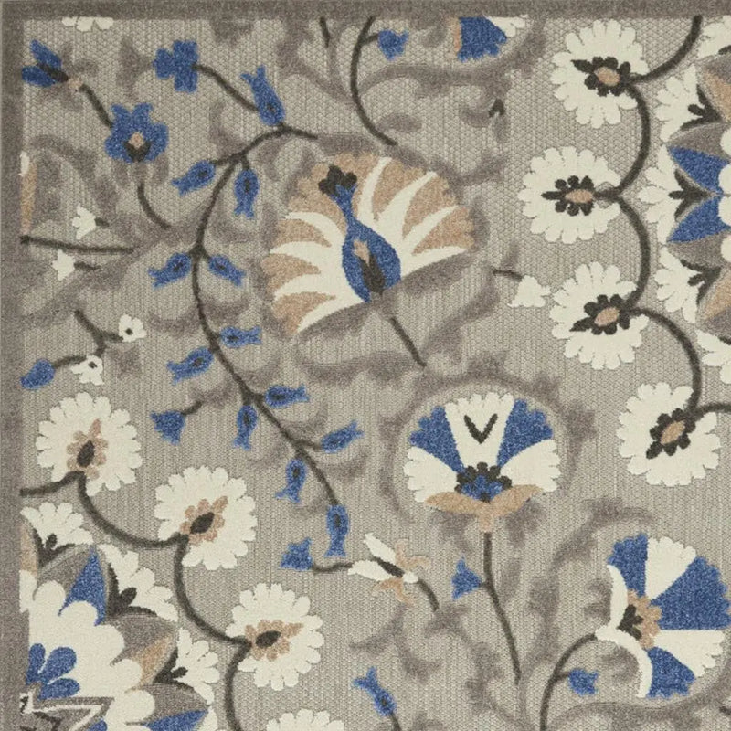 5' X 7' Blue And Gray Indoor Outdoor Area Rug - GreatEagleInc