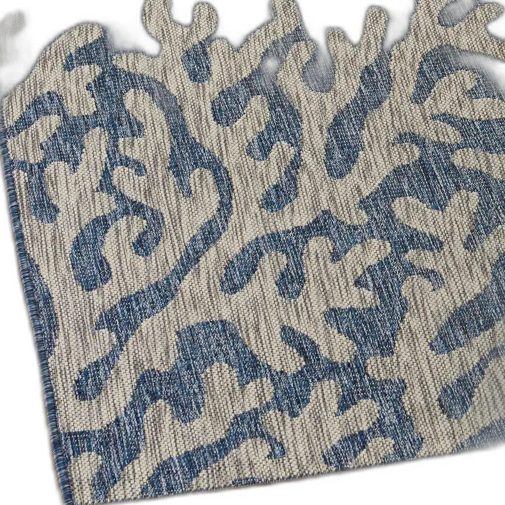 5' X 7' Blue And Gray Indoor Outdoor Area Rug Homeroots Outdoor