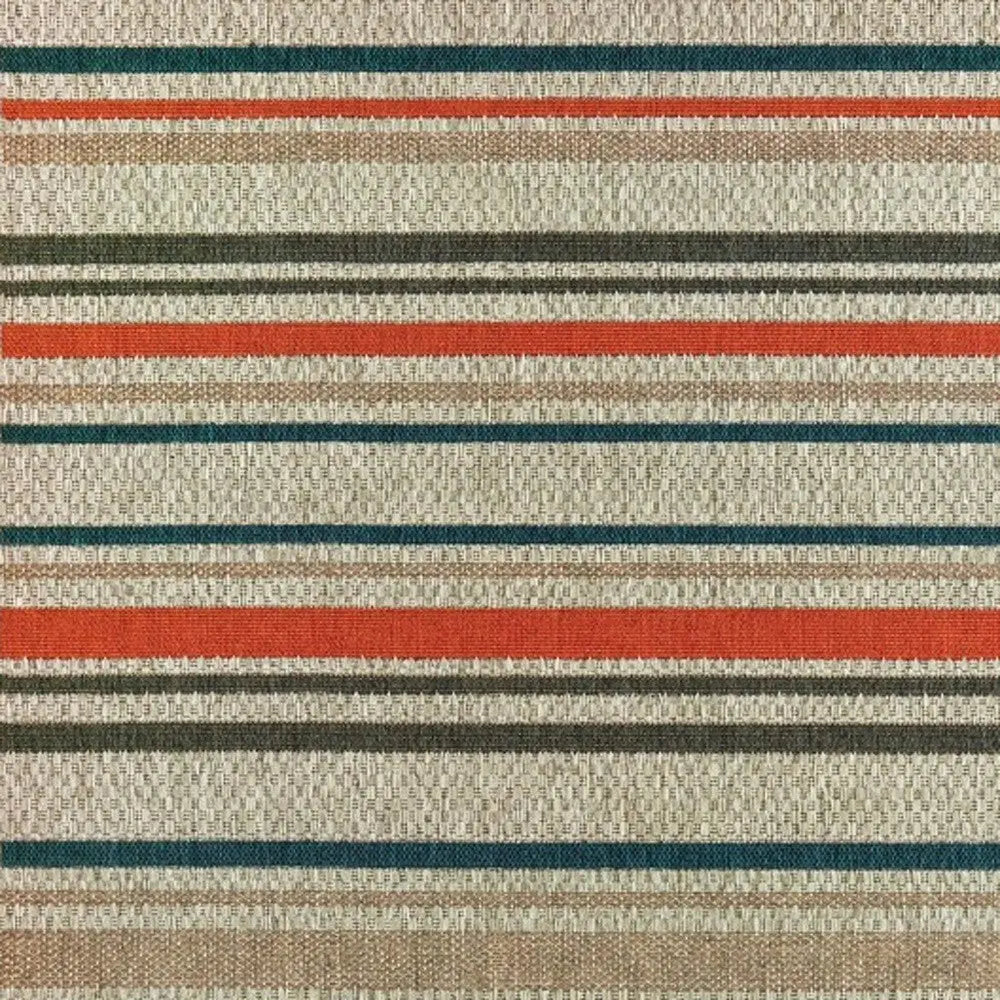 5' X 7' Blue And Gray Striped Indoor Outdoor Area Rug Homeroots Outdoor
