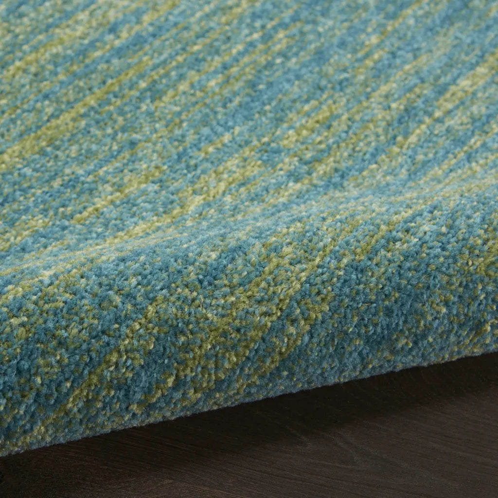 5' X 7' Blue And Green Indoor Outdoor Area Rug Homeroots Outdoor