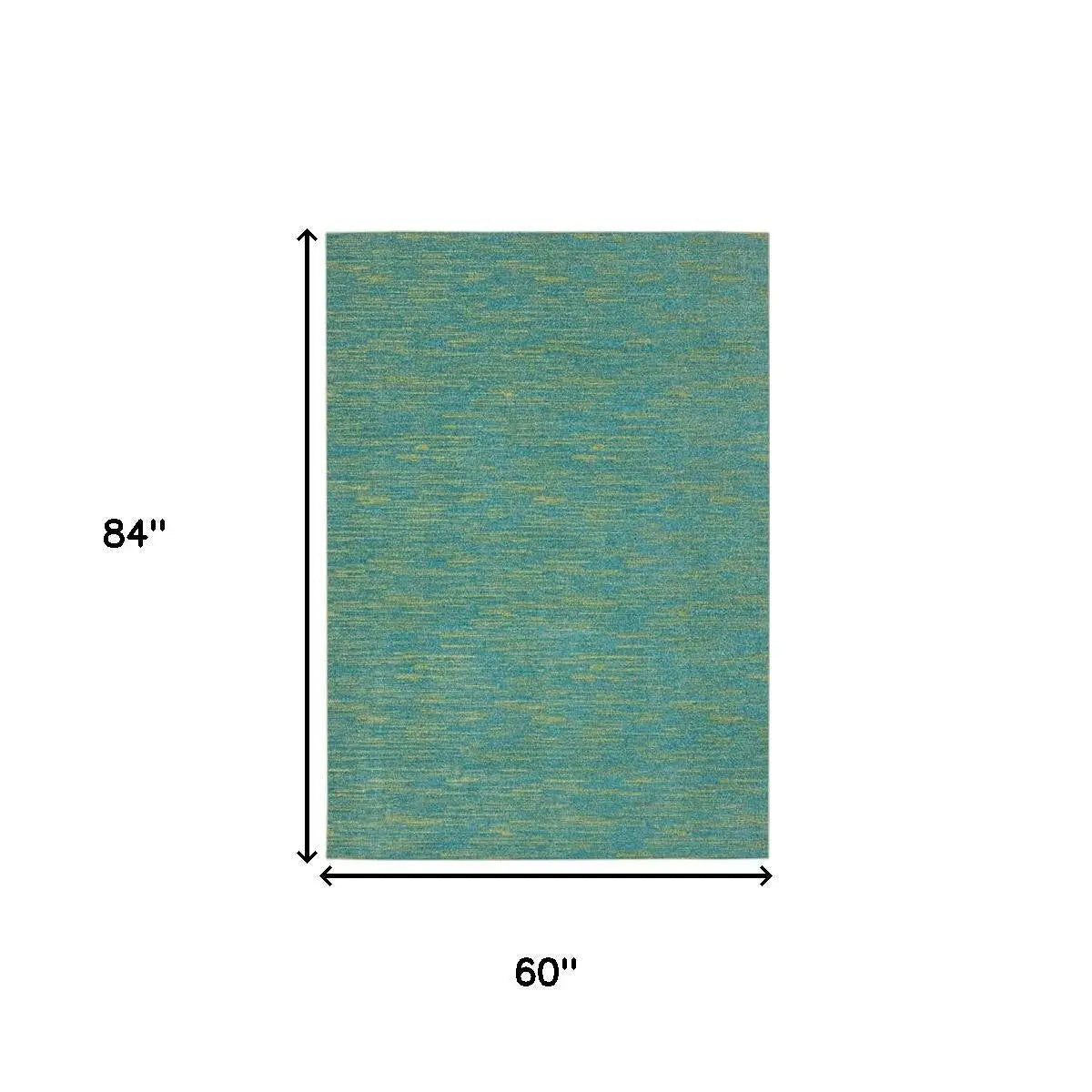 5' X 7' Blue And Green Indoor Outdoor Area Rug Homeroots Outdoor