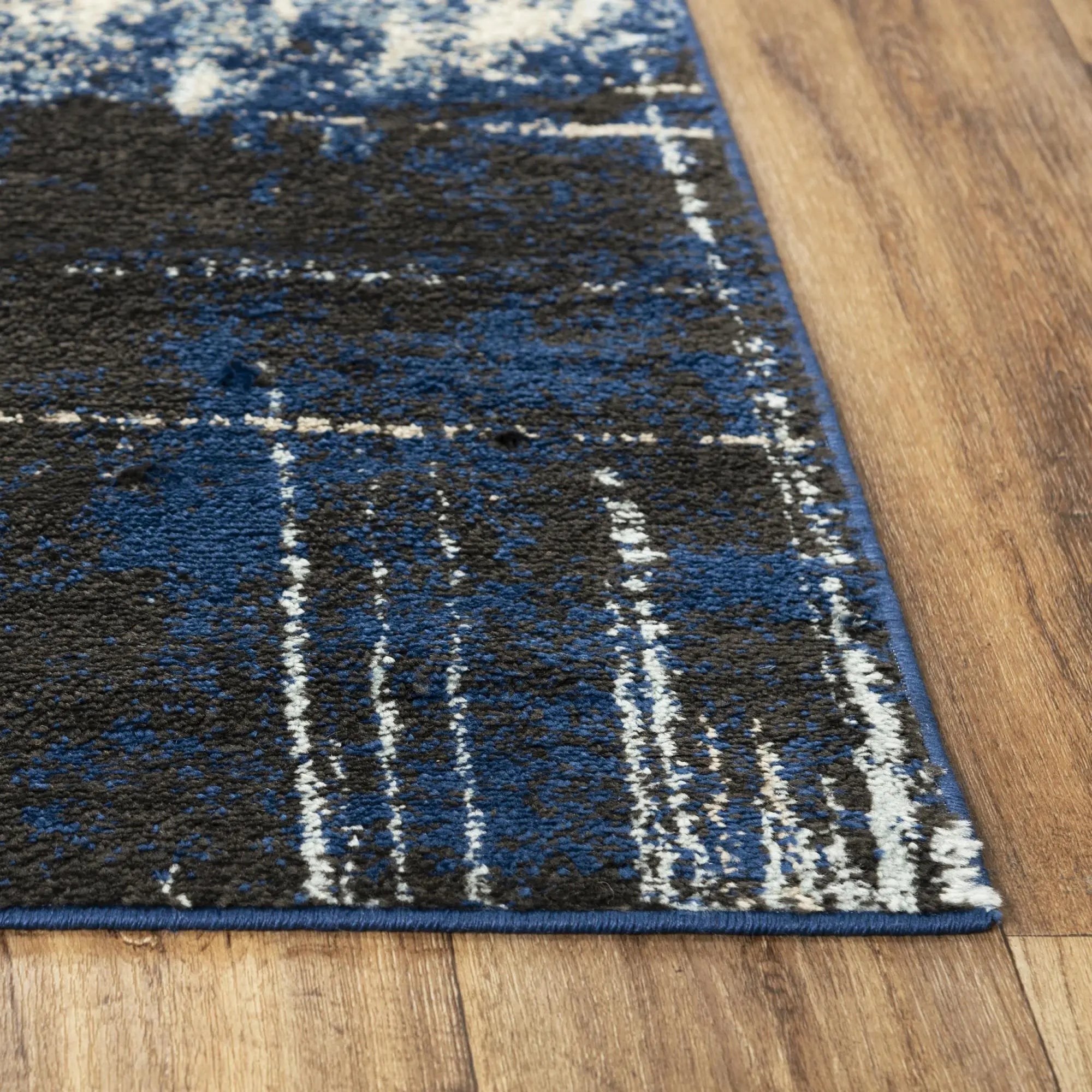 5' X 7' Blue Black Beige And Ivory Abstract Area Rug Homeroots Home Decor