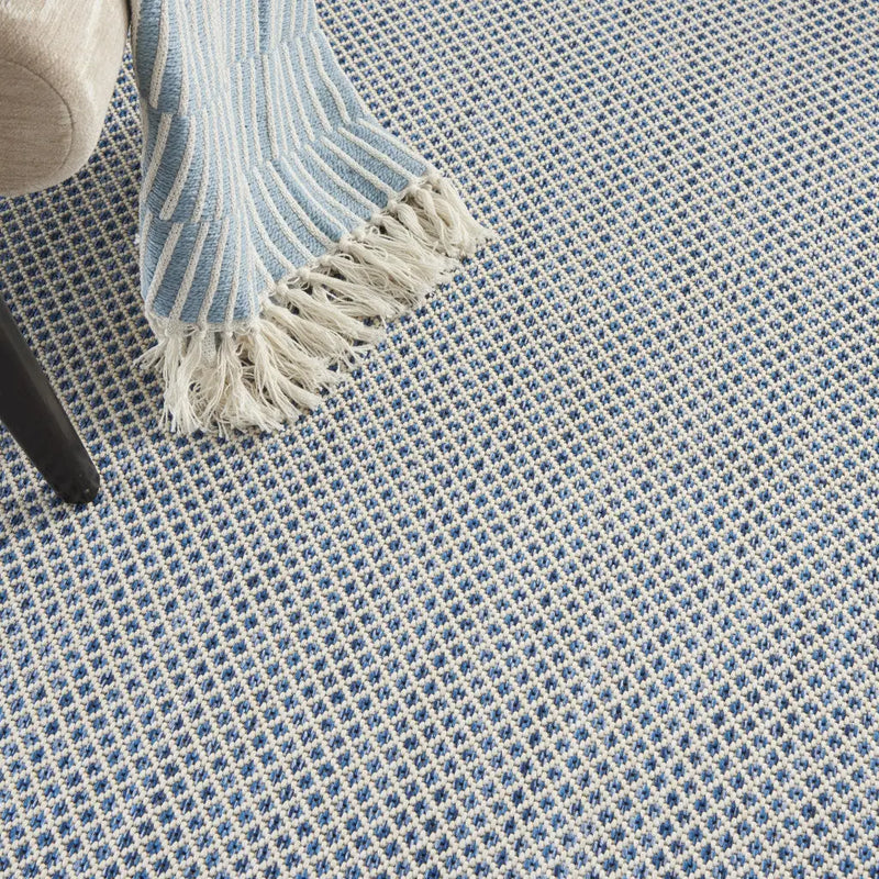 5' X 7' Blue Geometric Power Loom Area Rug Homeroots Outdoor