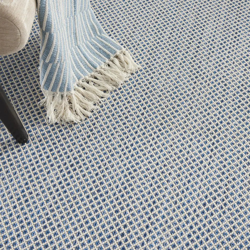 5' X 7' Blue Geometric Power Loom Area Rug Homeroots Outdoor