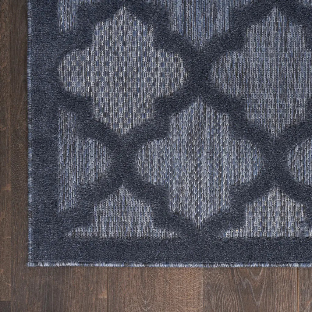 5' X 7' Blue Indoor Outdoor Area Rug Homeroots Outdoor