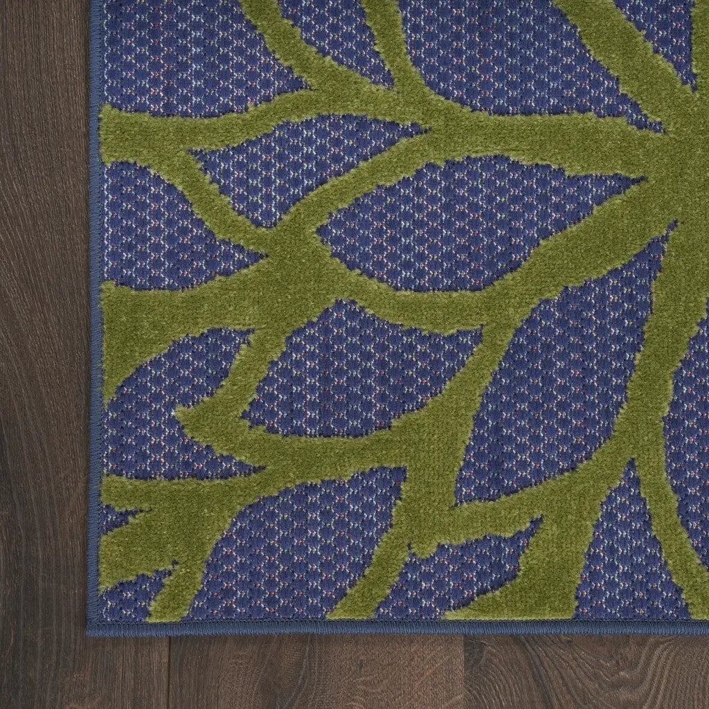 5' X 7' Blue Yellow and Green Indoor Outdoor Area Rug Homeroots Outdoor