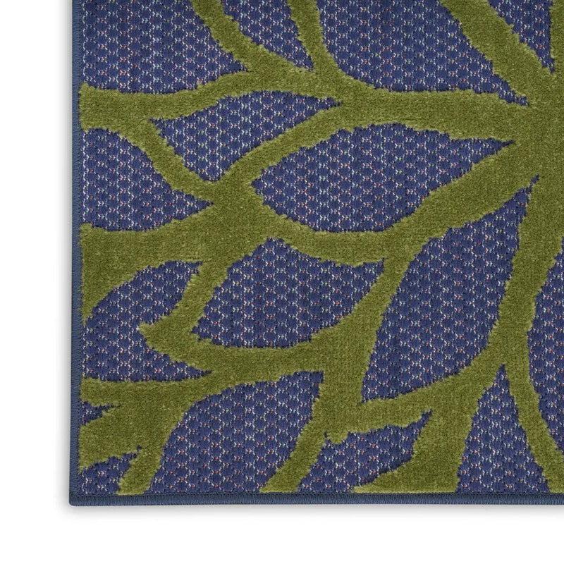 5' X 7' Blue Yellow and Green Indoor Outdoor Area Rug Homeroots Outdoor