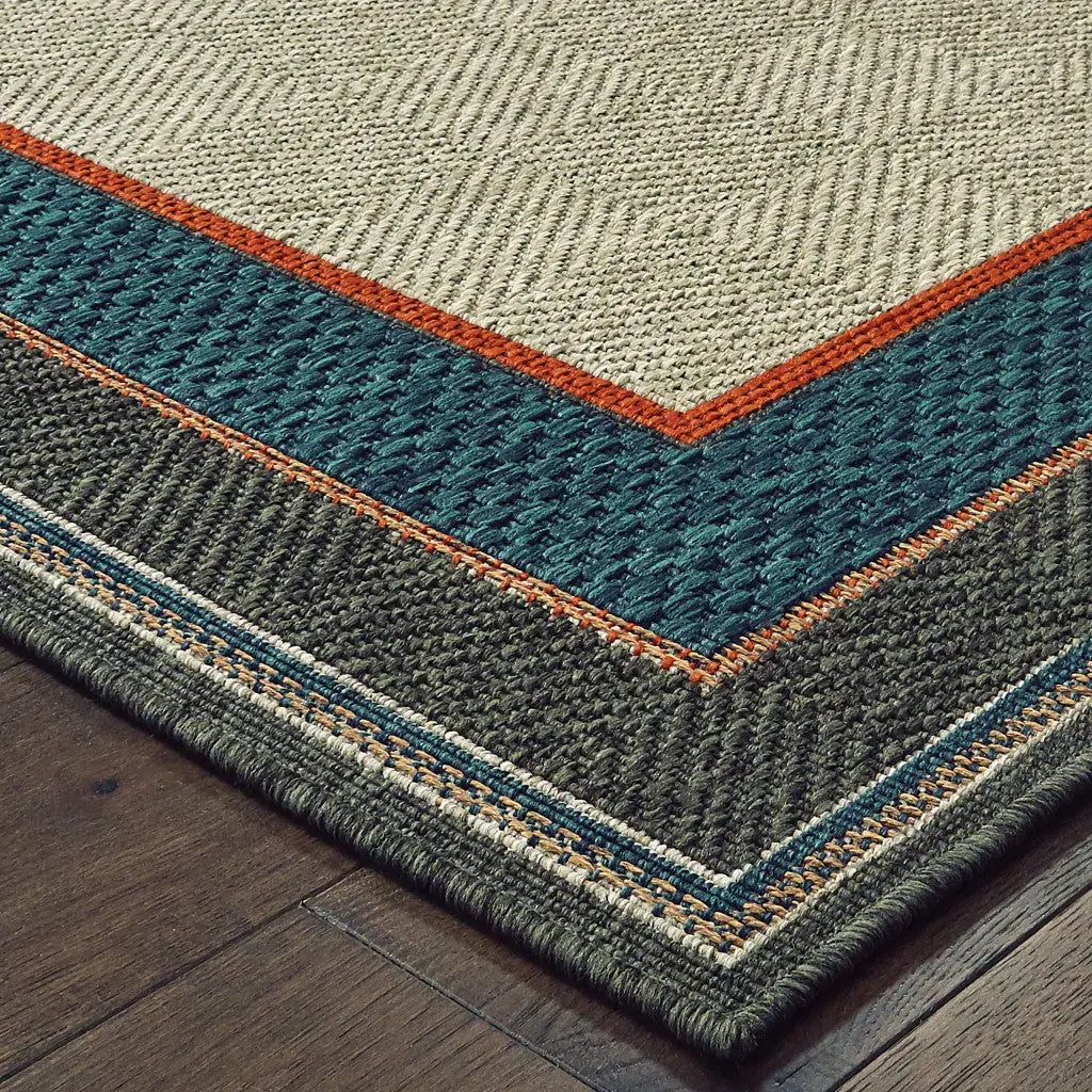 5' X 7' Blue and Gray Stain Resistant Indoor Outdoor Area Rug Homeroots Outdoor