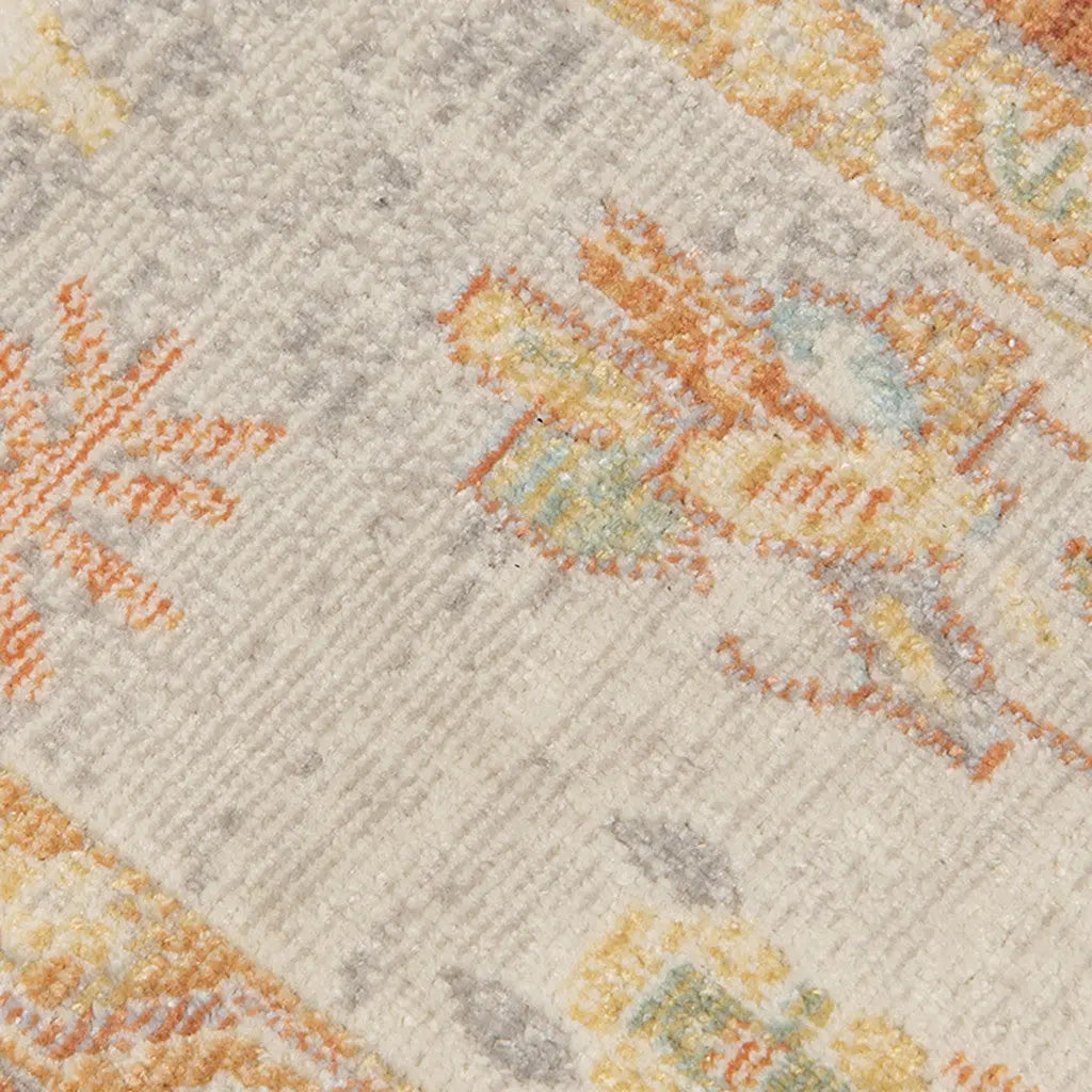 5' X 7' Blue and Orange Floral Stain Resistant Indoor Outdoor Area Rug Homeroots Outdoor