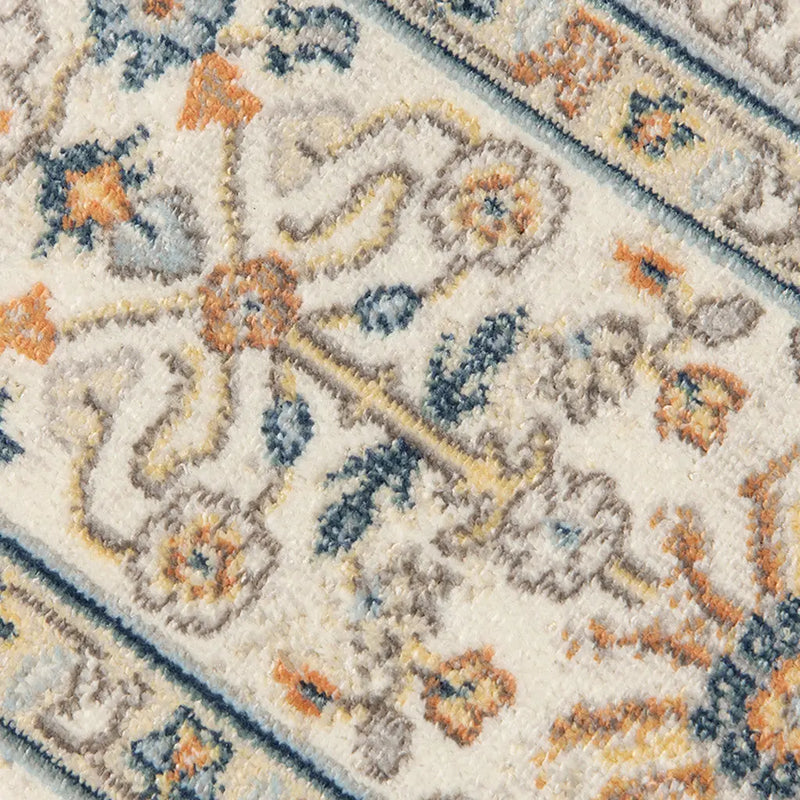 5' X 7' Blue and Orange Medallion Stain Resistant Indoor Outdoor Area Rug Homeroots Outdoor