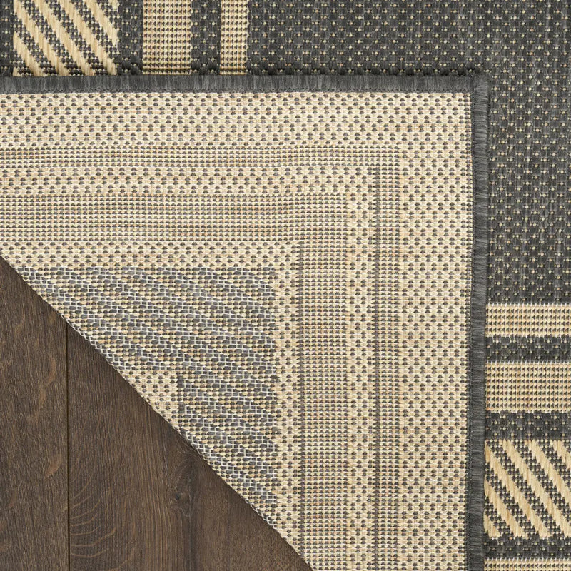 5' X 7' Charcoal Geometric Indoor Outdoor Area Rug Homeroots Outdoor