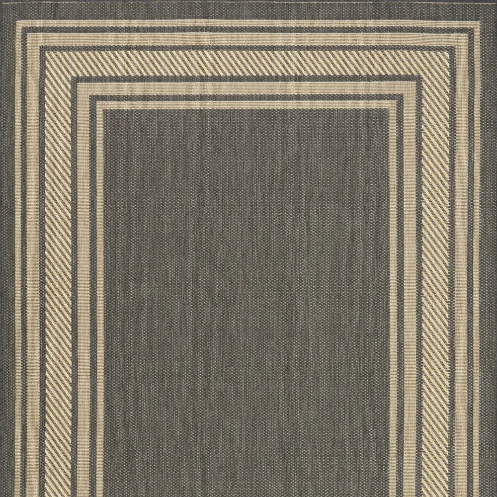 5' X 7' Charcoal Geometric Indoor Outdoor Area Rug Homeroots Outdoor