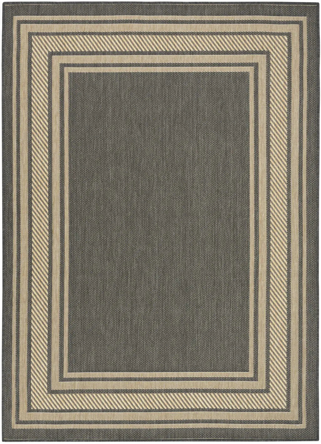 5' X 7' Charcoal Geometric Indoor Outdoor Area Rug Homeroots Outdoor