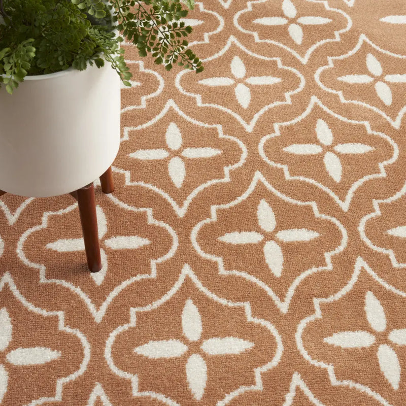 5' X 7' Copper Geometric Indoor Outdoor Area Rug Homeroots Outdoor