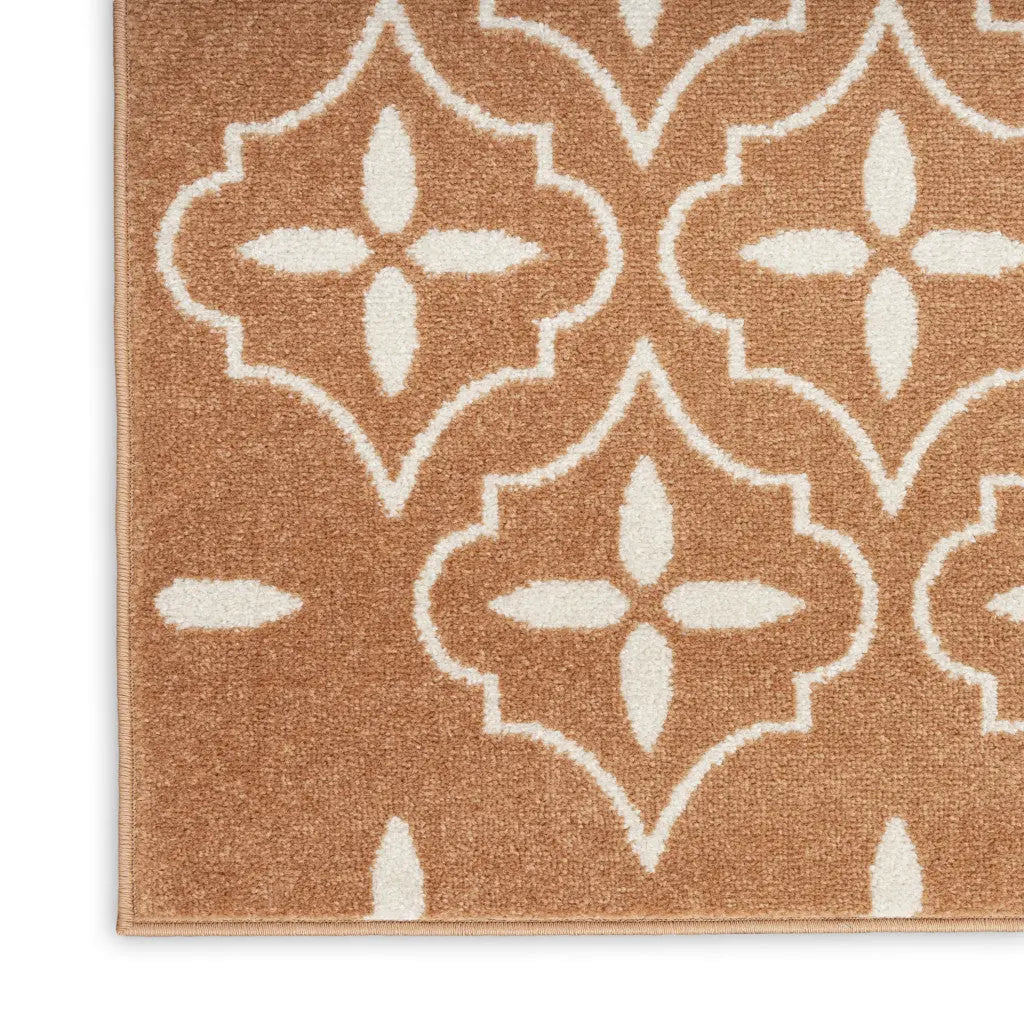 5' X 7' Copper Geometric Indoor Outdoor Area Rug Homeroots Outdoor