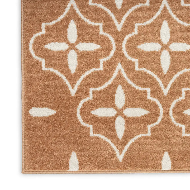5' X 7' Copper Geometric Indoor Outdoor Area Rug Homeroots Outdoor
