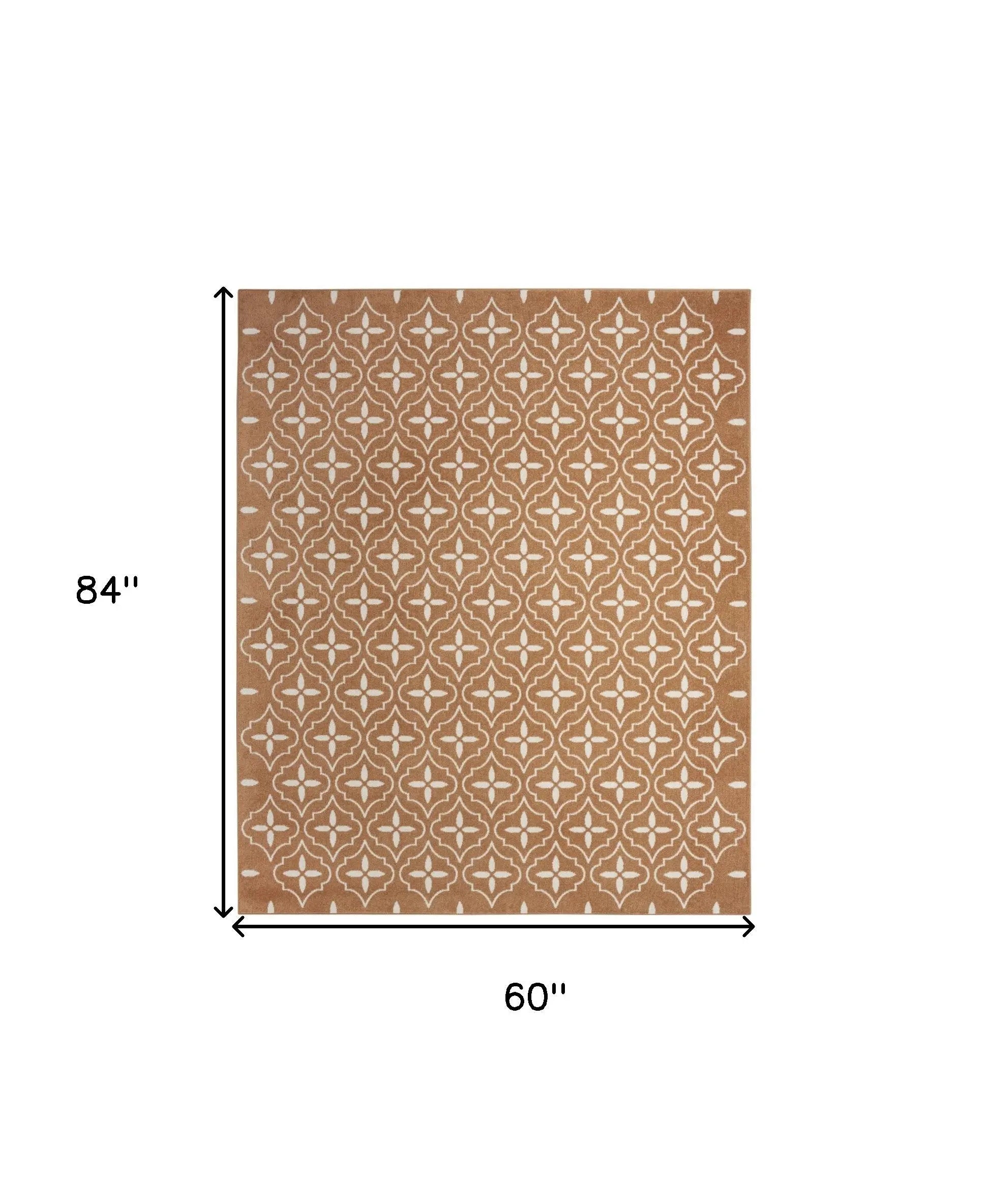 5' X 7' Copper Geometric Indoor Outdoor Area Rug Homeroots Outdoor