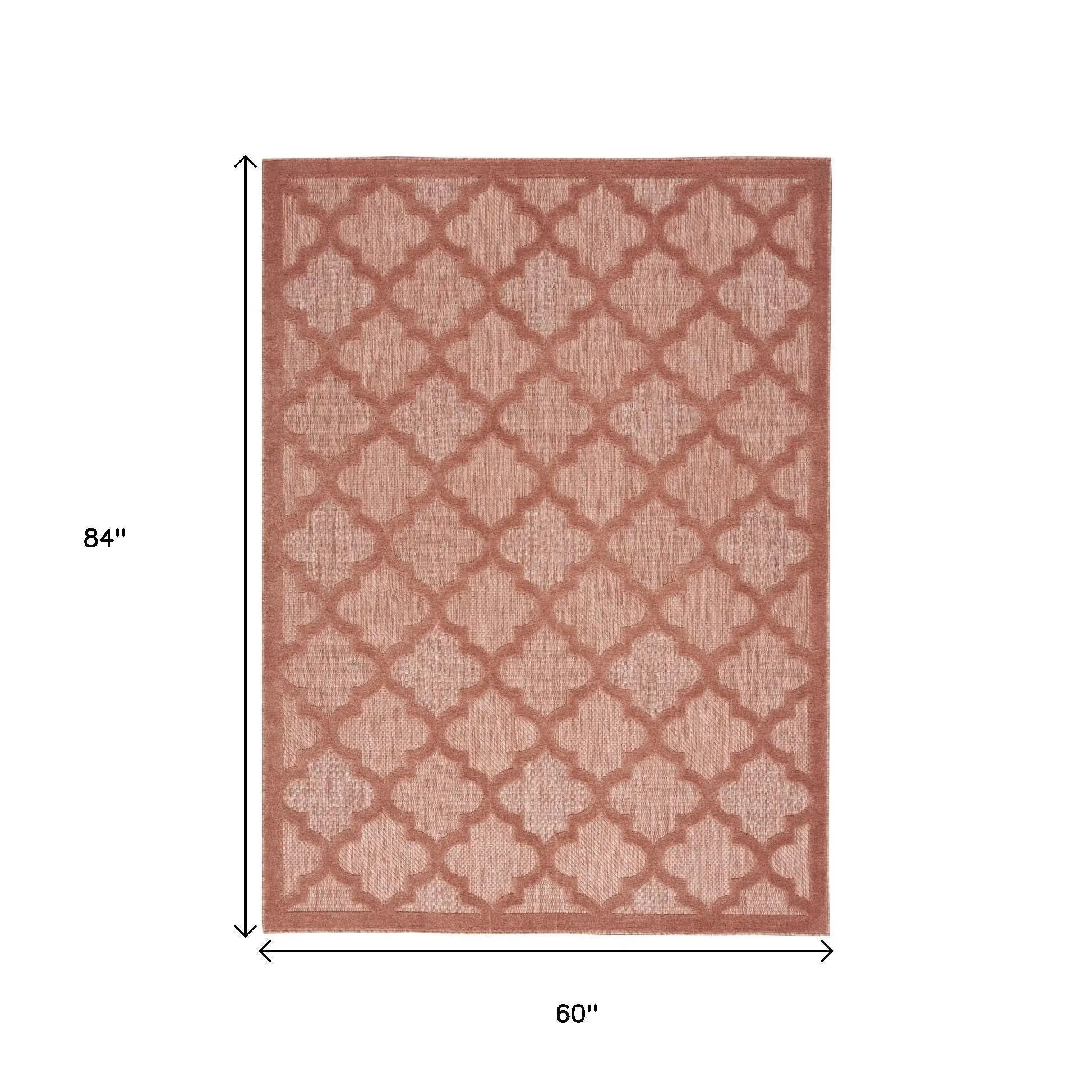 5' X 7' Coral Indoor Outdoor Area Rug Homeroots Outdoor