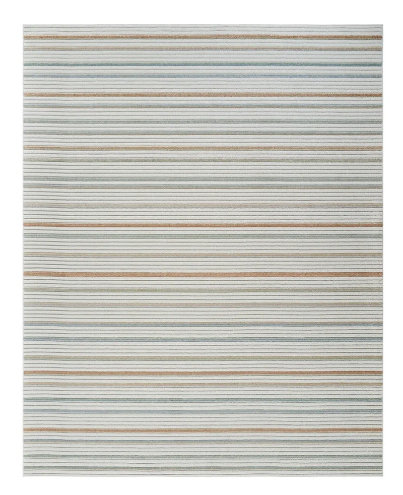 5' X 7' Cream and Beige Striped Distressed Indoor Outdoor Area Rug Homeroots Outdoor
