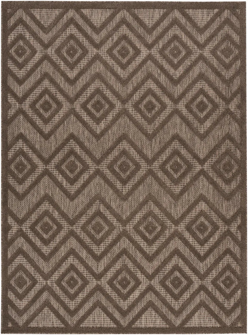 5' X 7' Dark Brown And Light Brown Geometric Indoor Outdoor Area Rug Homeroots Outdoor