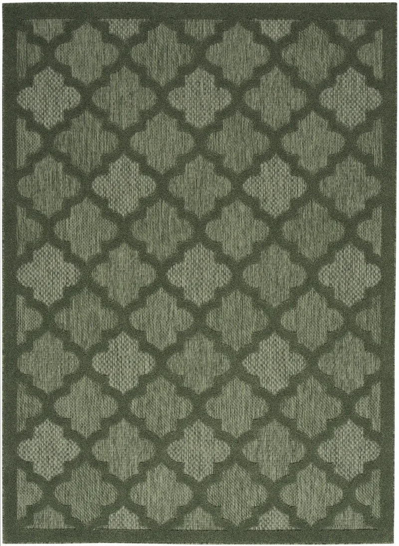 5' X 7' Dark Green And Light Green Trellis Indoor Outdoor Area Rug Homeroots Outdoor