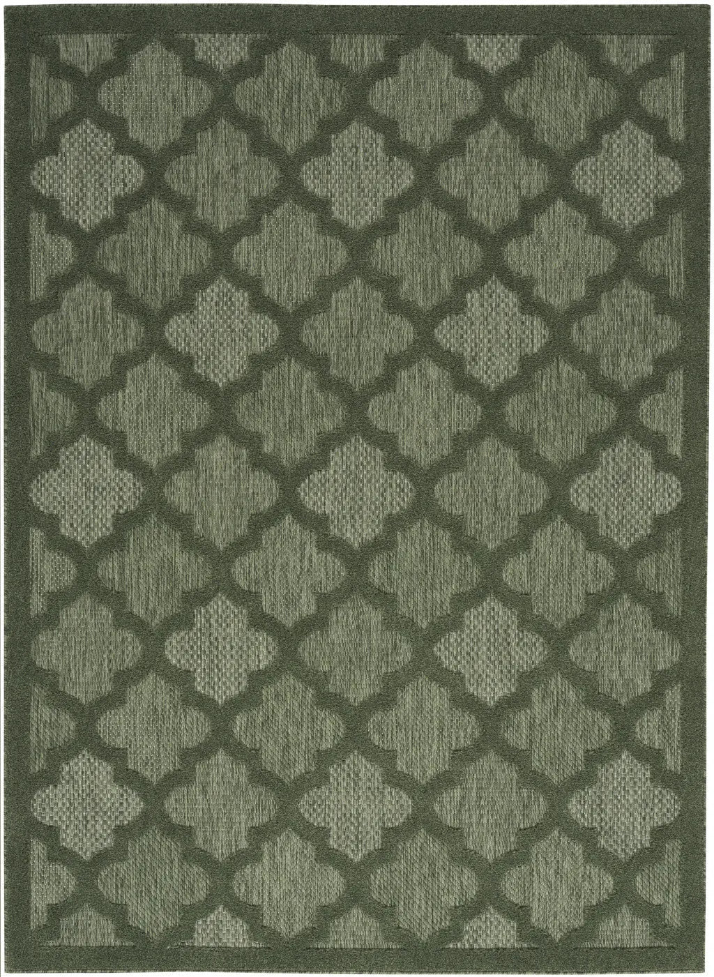 5' X 7' Dark Green And Light Green Trellis Indoor Outdoor Area Rug Homeroots Outdoor
