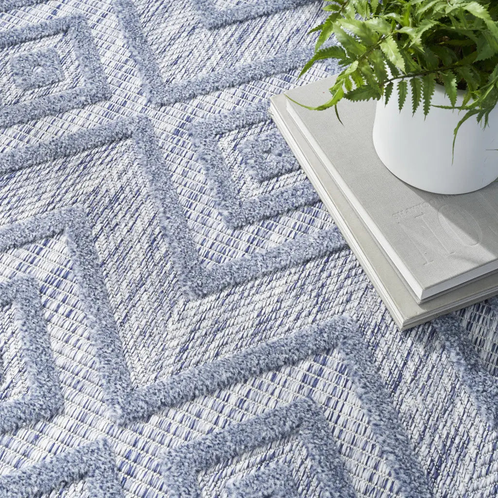 5' X 7' Denim Blue Indoor Outdoor Area Rug Homeroots Outdoor