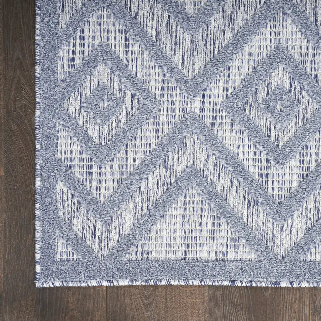 5' X 7' Denim Blue Indoor Outdoor Area Rug Homeroots Outdoor